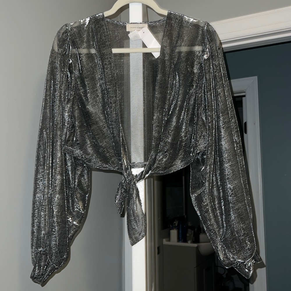 Silver sheer cardigan
